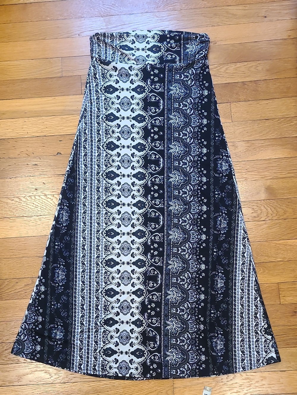 See You Monday Black and White Printed Maxi Dress